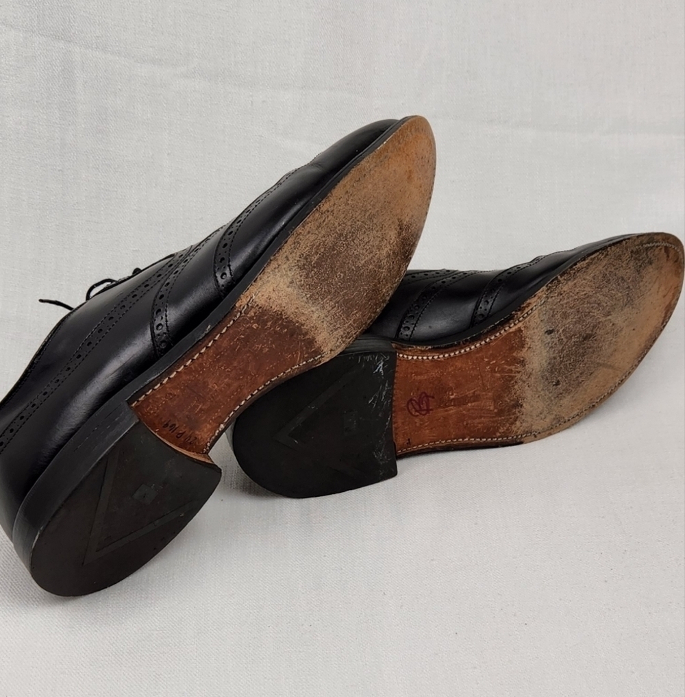 Allen Edmonds Black Birmingham Oxford Leather Dress Shoes - Picture 8 of 12